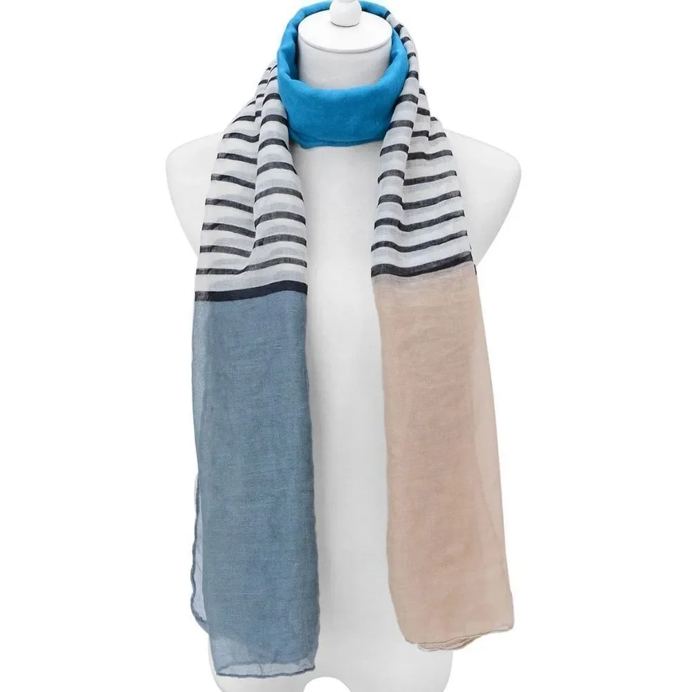 J Francis Scarf Viscose Teal Tan Gray 4 FOR $20